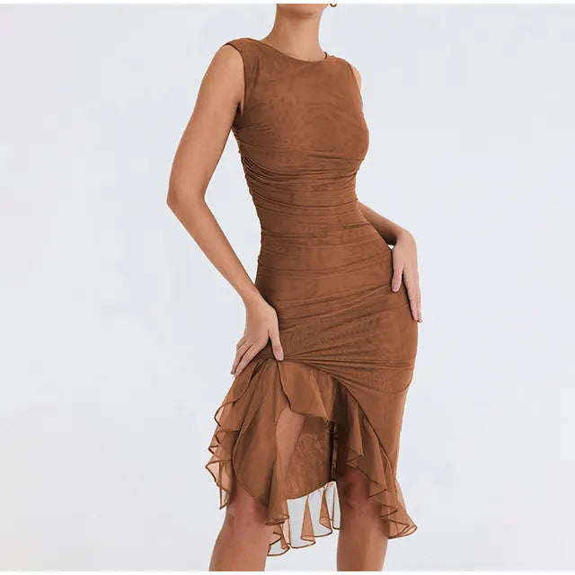 Genevieve™ I Midi Dress with Ruffles