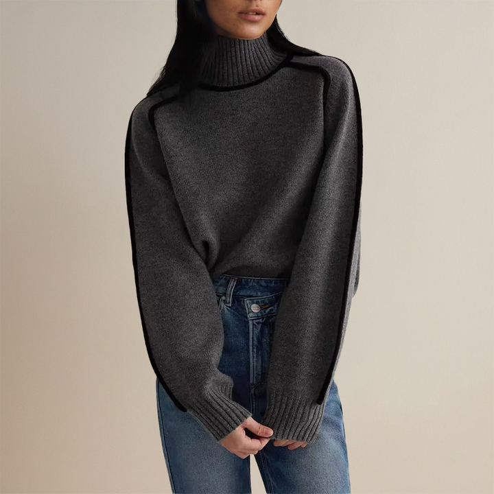 Mary™ I Pullover with roll neck lace-up collar